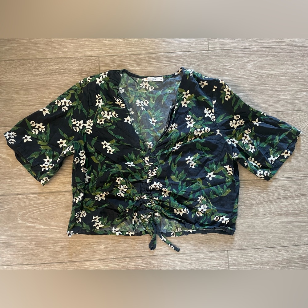 Marine Layer Medium Crop Floral Shirt